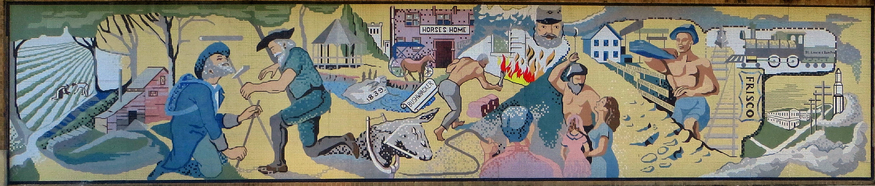 Neosho Mural by Lawrence Sanchez, Neosho Mural in 1965